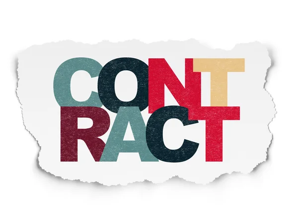 Finance concept: Contract on Torn Paper background — Stock Photo, Image