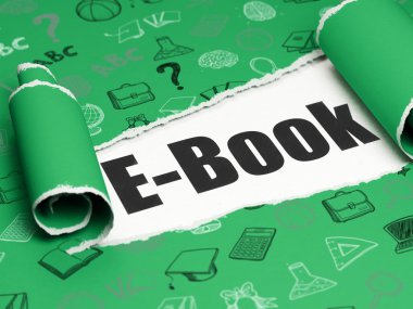 Çalışma kavramı: yırtık kağıt parçası altında siyah metin E-Kitap