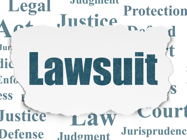 Law concept: rechtszaak op gescheurd papier achtergrond — Stockfoto
