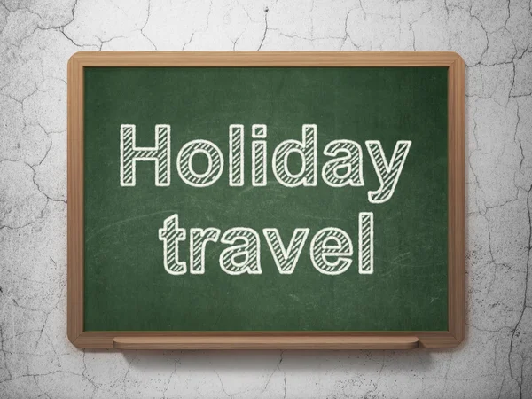 Conceito de viagem: Holiday Travel on chalkboard background — Fotografia de Stock