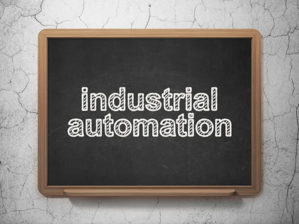 Concepto de fabricación: Automatización industrial sobre fondo de pizarra —  Fotos de Stock