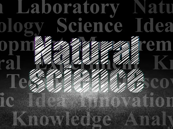 Pojęcie nauki: nauki przyrodnicze w ciemnym pokoju grunge — Zdjęcie stockowe