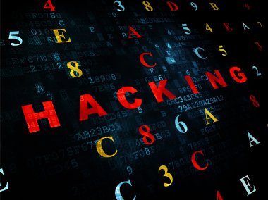 Security concept: Hacking on Digital background