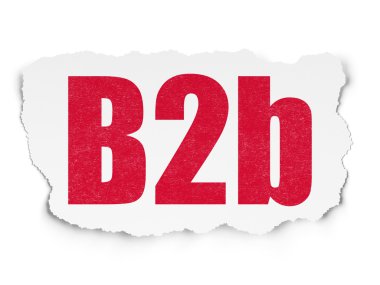 Business concept: B2b on Torn Paper background