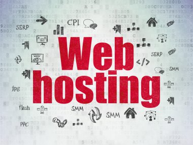 Web geliştirme kavramı: dijital veri kağıt arka plan Web Hosting