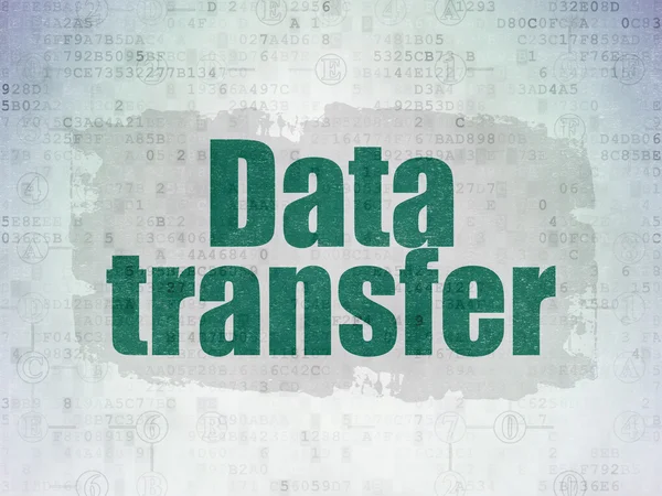 Concepto de información: Transferencia de datos sobre el fondo del documento de datos digital — Foto de Stock