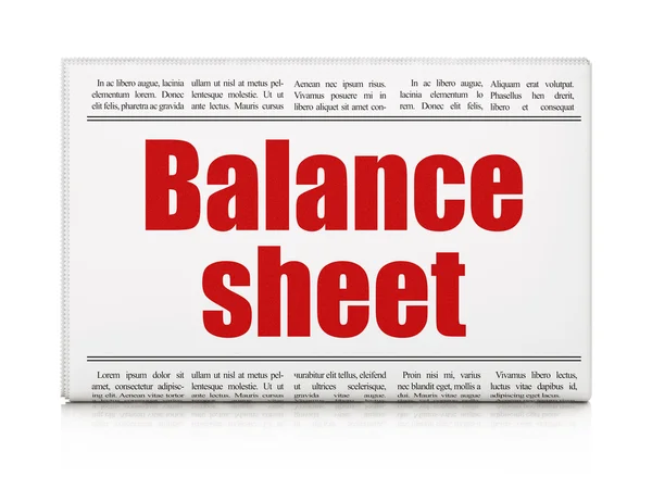 Conceito de dinheiro: título do jornal Balanço — Fotografia de Stock