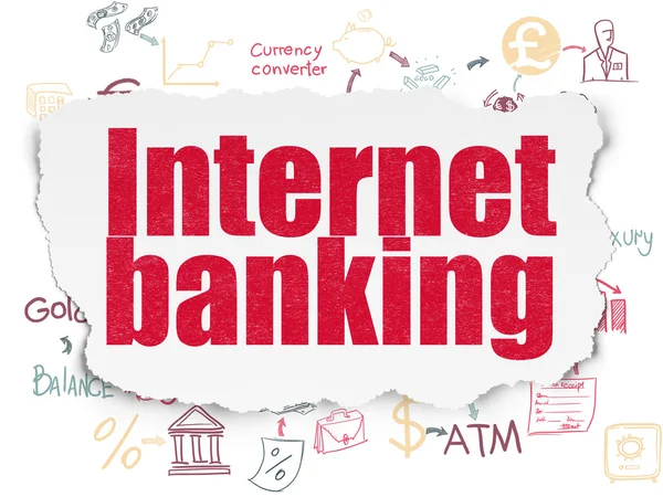 Money concept: Internet Banking on Torn Paper background — Stock Photo, Image