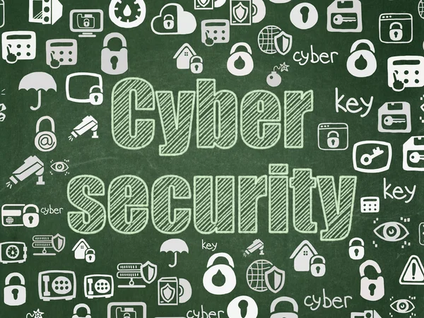 Security concept: Cyber Security op school Board achtergrond — Stockfoto