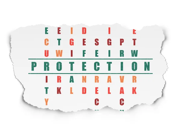 Bescherming concept: bescherming in kruiswoordraadsel — Stockfoto