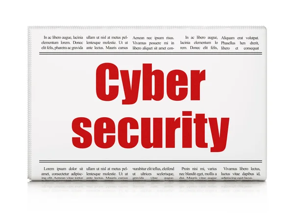 Privacy concept: krantenkop Cyber beveiliging — Stockfoto