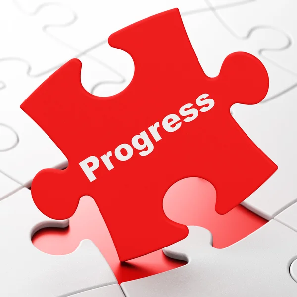 Geschäftskonzept: Fortschritte bei Puzzle-Hintergrund — Stockfoto