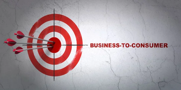 Finance concept: target and Business-to-consumer on wall background — Stock Photo, Image