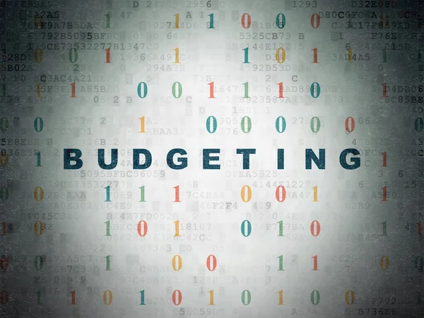Концепция финансирования: Бюджетирование на фоне цифровых данных — стоковое фото