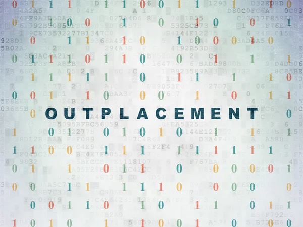 Obchodní koncept: Outplacement na digitální Data papírové pozadí — Stock fotografie