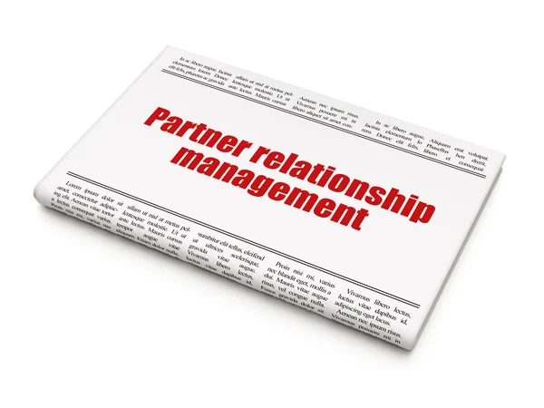 Koncepcja biznesowa: nagłówek gazety zarządzanie relacjami z partnerami — Zdjęcie stockowe