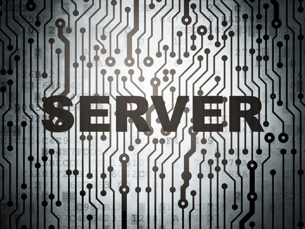 Web development concept: circuit board with Server — Stock Photo, Image