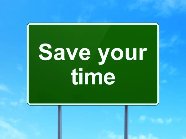 Timeline concept: Save Your Time on road sign background — Stock Photo, Image