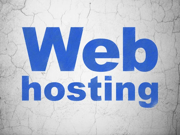 Web utvecklingskoncept: Web Hosting på väggen bakgrund — Stockfoto