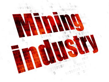 Endüstri kavramı: dijital arka plan üzerinde madencilik sektörü