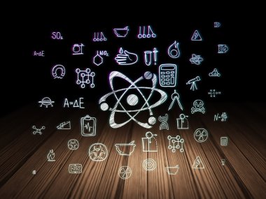 Bilim kavramı: molekül grunge karanlık odada