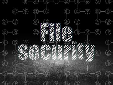 Koruma kavramı: grunge karanlık odada dosya güvenliği