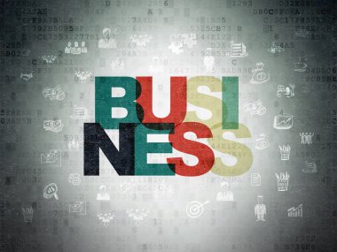 İş kavramı: dijital veri kağıt arka plan üzerinde iş