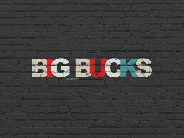 Ekonomi kavramı: duvar arka plan üzerinde büyük paralar