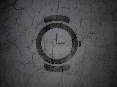 Zaman çizelgesi kavramı: grunge duvar arka plan üzerinde izle