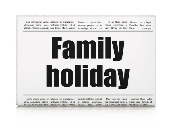 Vacation concept: newspaper headline Family Holiday — Stok fotoğraf