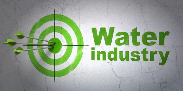 Concepto de fabricación: objetivo e industria del agua sobre fondo de pared — Foto de Stock