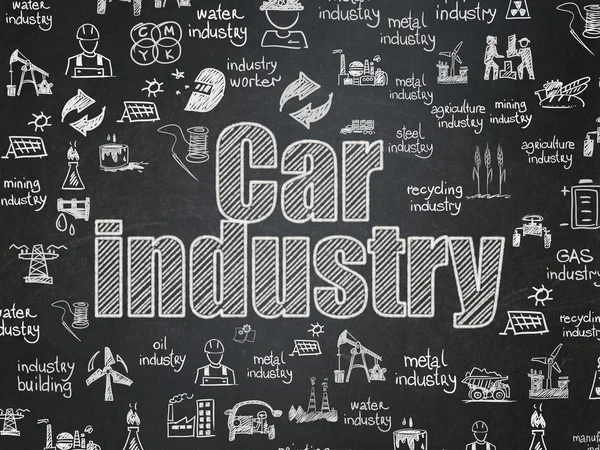 Concetto di produzione: industria automobilistica su sfondo consiglio scolastico — Foto Stock