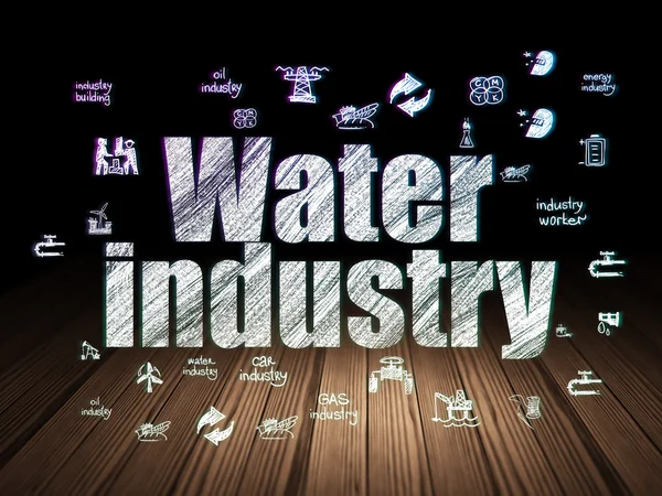 Industrie concept: waterindustrie in grunge donkere kamer — Stockfoto