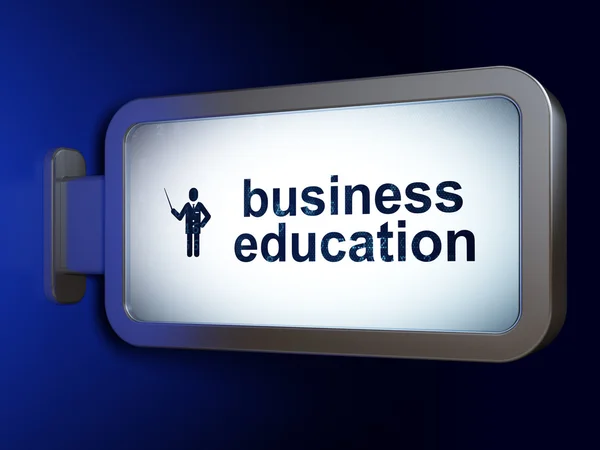 Concept d'éducation : Business Education et enseignant sur fond de panneau d'affichage — Photo