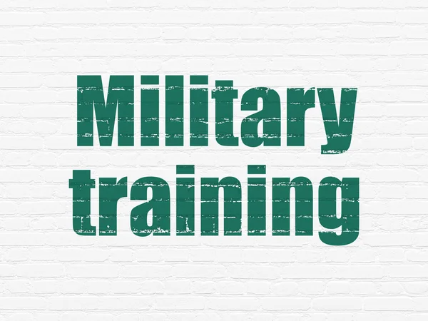 Concetto di studio: addestramento militare su sfondo murale — Foto Stock