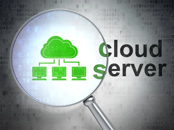 Concetto di rete cloud: rete cloud e server cloud con vetro ottico — Foto Stock