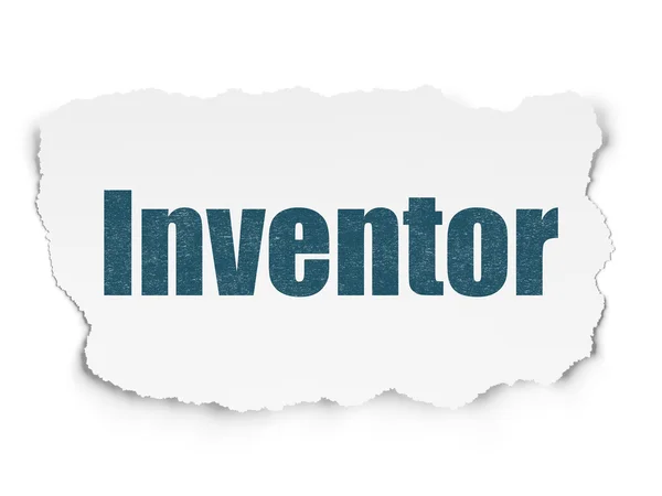 Vetenskapen koncept: uppfinnare på sönderrivet papper bakgrund — Stockfoto