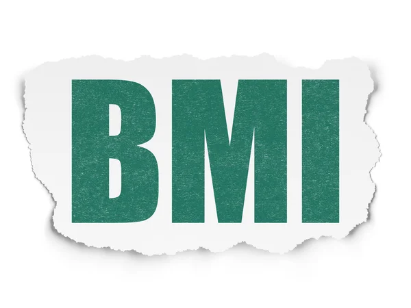 Concetto di medicina: BMI su sfondo di carta strappata — Foto Stock