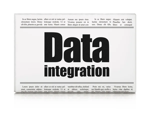 Pojęcie informacji: Gazeta headline integracji danych — Zdjęcie stockowe
