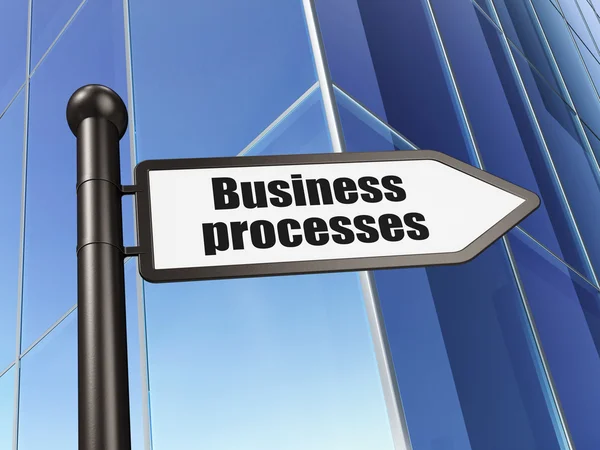 Business concept: sign Business Processes on Building background — Stock Photo, Image