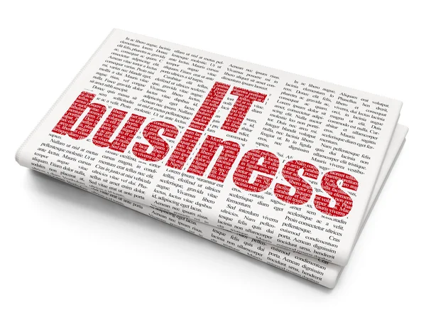 Conceito de negócio: IT Business on Newspaper background — Fotografia de Stock