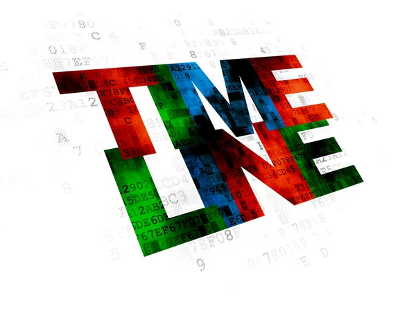 Concetto di tempo: Timeline su sfondo digitale — Foto Stock