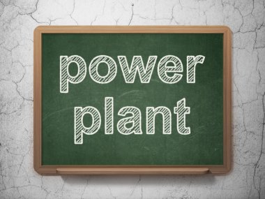 Manufacuring concept: Power Plant on chalkboard background