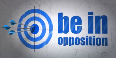 Politika kavramı: hedef ve muhalefet duvar arka plan üzerinde olması