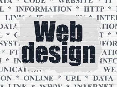 Web geliştirme kavramı: web tasarım duvar zemin üzerine