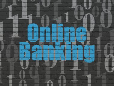 İş kavramı: Online Bankacılık duvar arka plan üzerinde