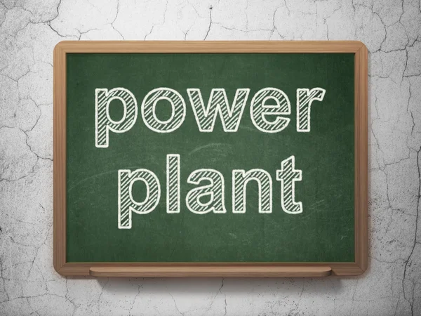 Manufacuring concept: Power Plant on chalkboard background