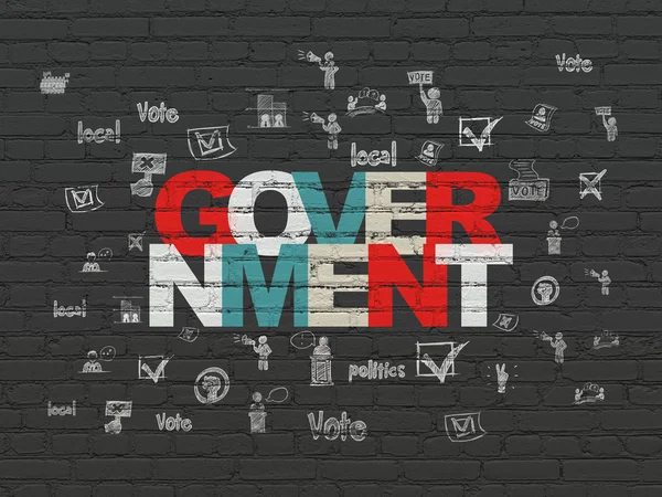 Πολιτική έννοια: κυβέρνηση σε φόντο τοίχο — Φωτογραφία Αρχείου