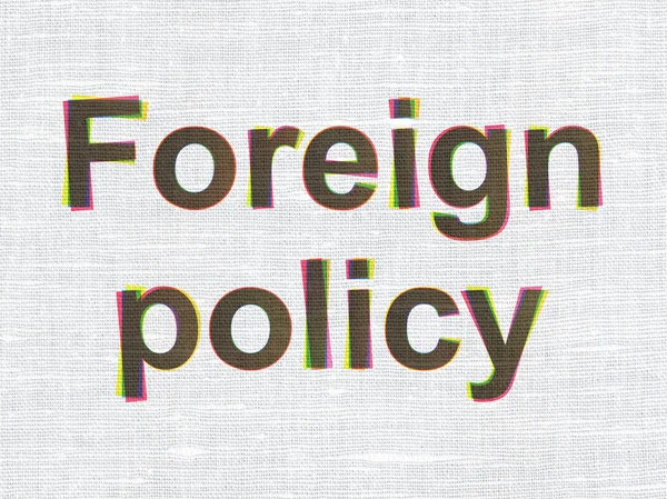 Political concept: Foreign Policy on fabric texture background