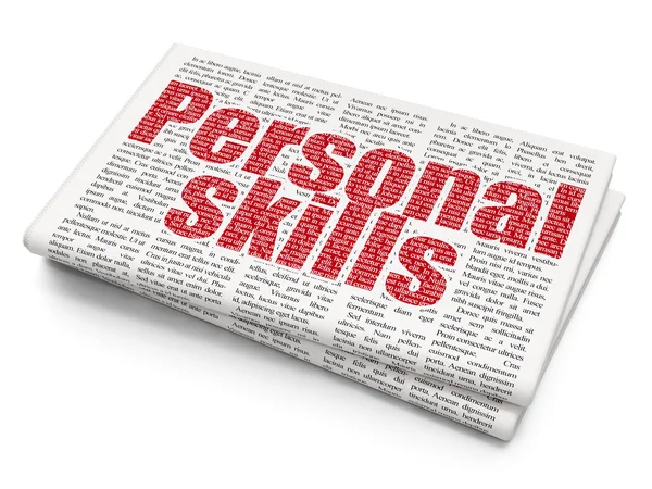 Learning concept: Personal Skills on Newspaper background — Stock Photo, Image